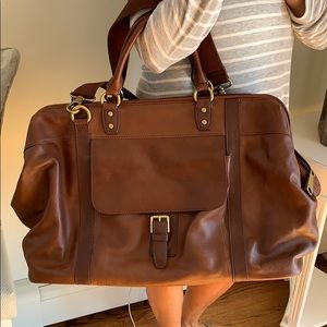 Fossil All Leather Weekender Travel Bag